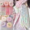 One Ball Thick Wool Yarn New Mohair Scarf Icelandic Wool Hand Knitting Rainbow Candy Wool Gradient Colour Diy Hand Mixed Yarn