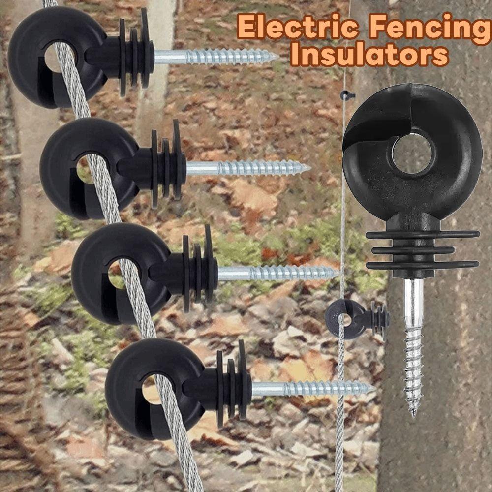 100Pcs Great Insulation Fence Ring Insulator Screw-In Electric Fencing Insulators Cow Fencing