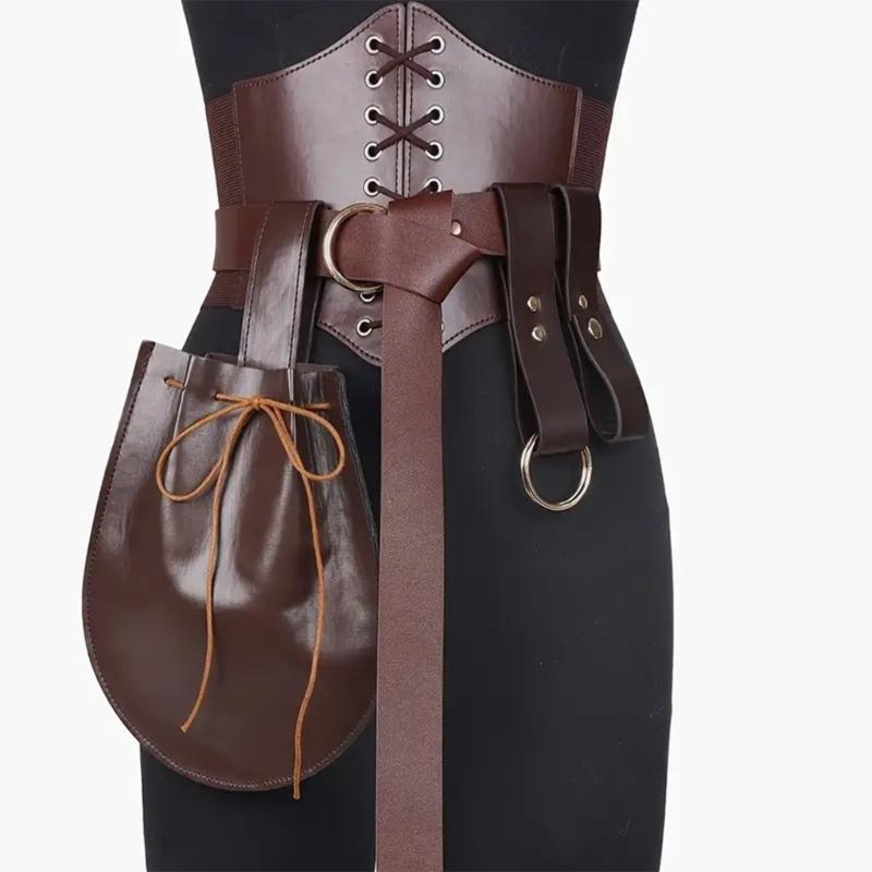 Medieval Waist Guard Leather Side Pack Medieval Leather Belt Waist Bag Potion Bottle Medieval Costume Accessory