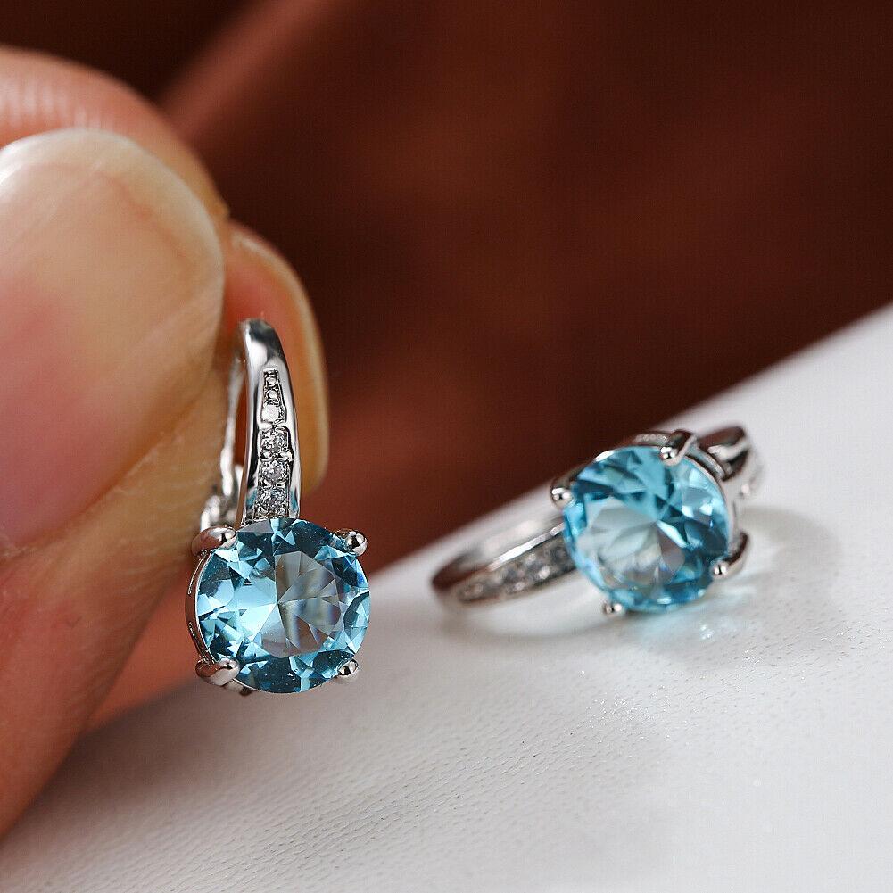 Серьги-крючки серебристого цвета с круглым камнем 7 мм белого, синего, фиолетового, зеленого цвета, серьги-капли со вставками из камней по знаку зодиака AVE