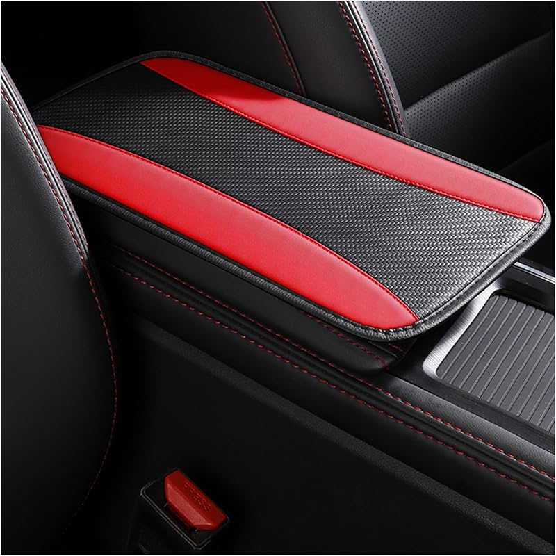 Stylish Car Center Console Cover,PU Leather Car Armrest Cover Prevent Scratches On Center Console,Universal Car Armrest Cushion Car Accessories