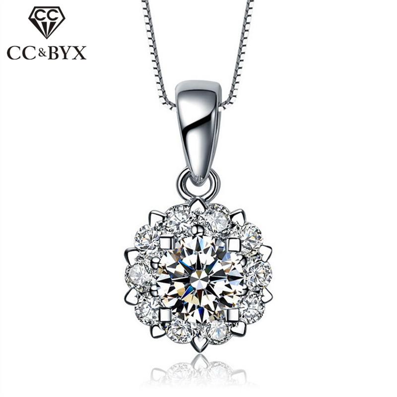 CC Necklaces Pendants For Women Snowflake Cubic Zirconia Heart Hollow Pendant Classic Jewelry No Chain CCN266