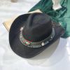 Summer Women's Men's Sun Hat Western Cowboy Gentleman Jazz Sunscreen Handmade Straw Hats