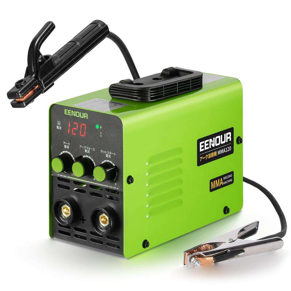 EENOUR Arc Welding Machine MMA120 Welding Machine 100V Maximum Output 120A MMA Welding Machine Equipped with Inverter Adjustable Hot Arc Force LCD