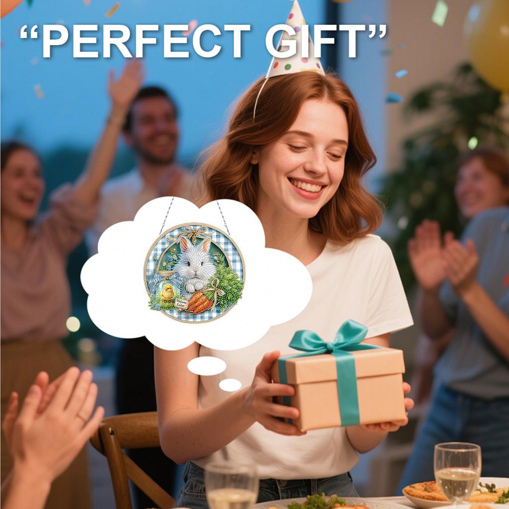 Holiday DIY 2D Flat Acrylic Special Shaped Hanging Diamond Art Kits Double Sided Rhinestone Diamond Art Window Pendants