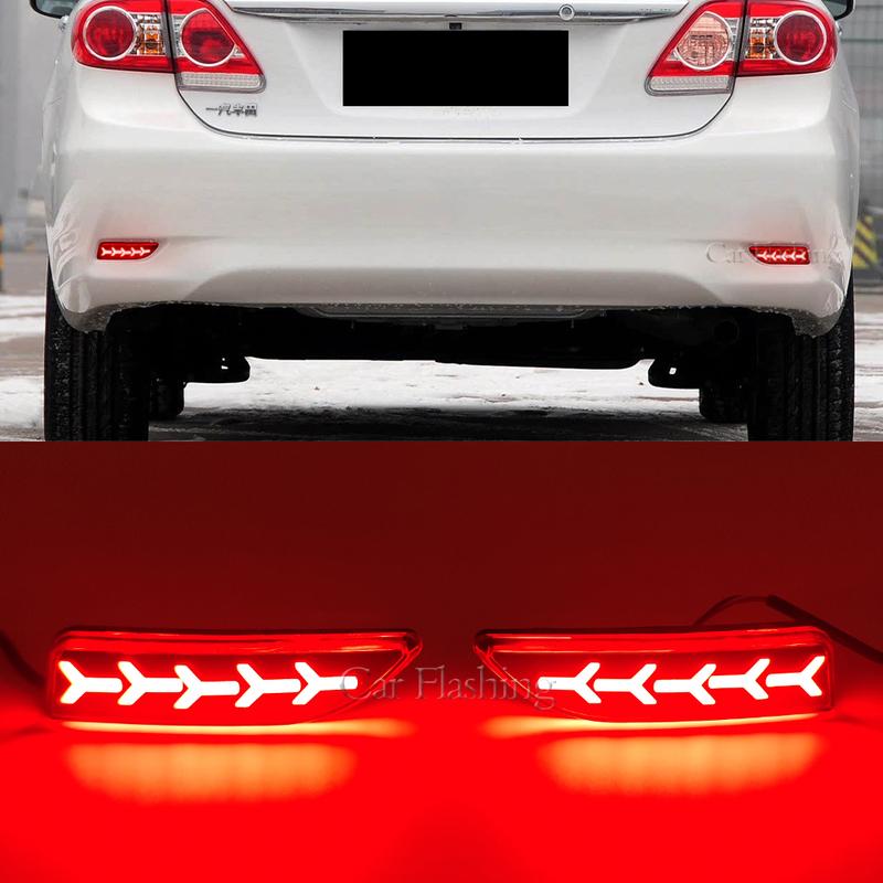 Car Rear Bumper Reflector Light For Toyota Corolla 2011 2012 2013 For Lexus CT200h Sequential Turn Signal Brake Lamp