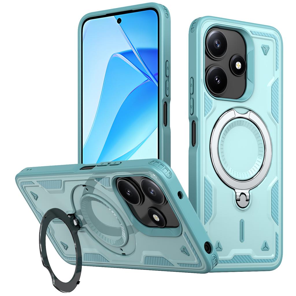 For Xiaomi Poco M6 Pro 5G/Redmi 12 5G (Global) Case Compatible with MagSafe Military Protection PC+TPU Kickstand Phone Cover