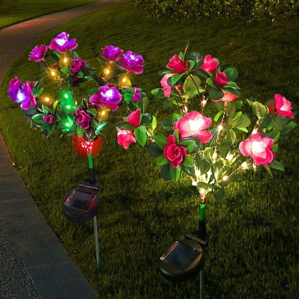 High Brightness Solar Azalea Light Energy Saving Flowers Lawn Lamp Outdoor Courtyard