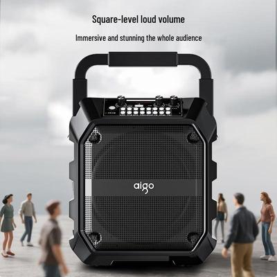 Портативная Bluetooth-колонка для караоке Aigo T52, штекер CN (адаптер в комплекте)