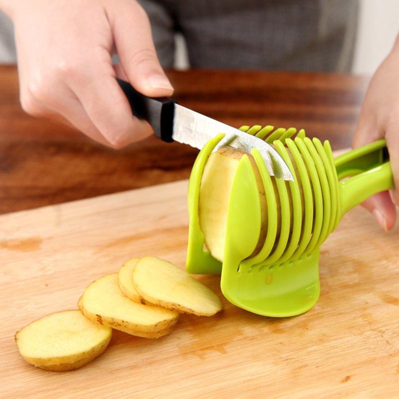 Versatile Fruit Vegetables Slicer Round Potato Lemon Egg Holder Cutter Tool Kitchen Gadgets Utensils
