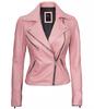 New Women's Pink Leather Jacket Genuine Lambskin Leather Biker Style Handmade