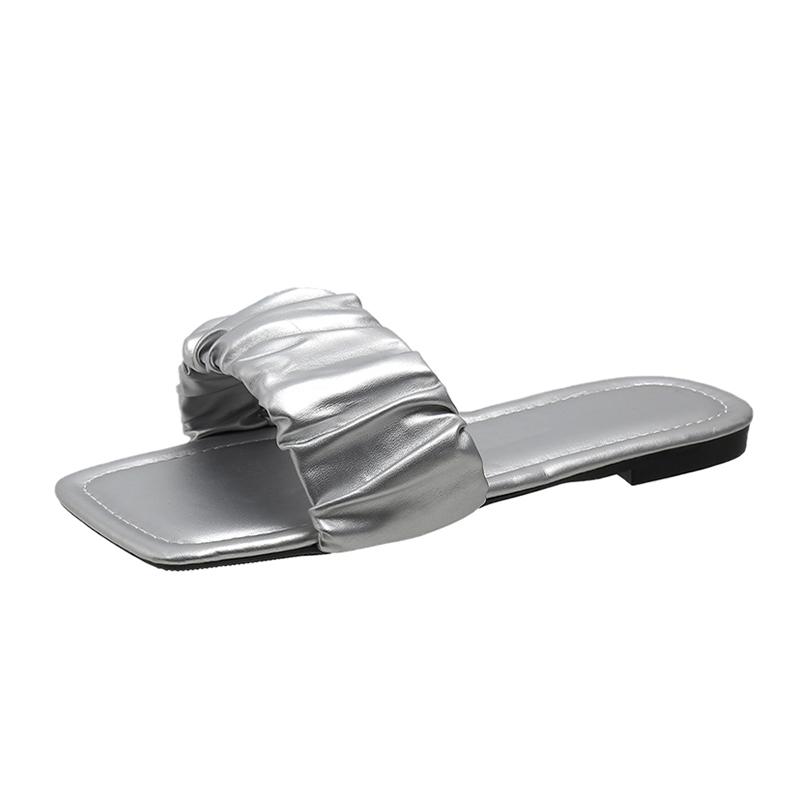 Женская обувь на плоской подошве, тапочки, пляжные сандалии с открытой пяткой, новые летние повседневные шлепанцы, туфли с открытым носком, женские шлепанцы, Fad Ladies