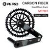 RIRO Carbon Fiber Crank Road Bike 11/12 Speed 50-34/53-39T Direct Mount Bicycle Crankset 170mm 46/48/50/52T Chainring Bike Parts
