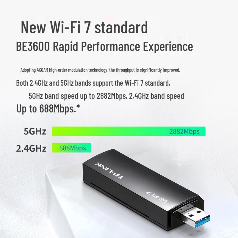 TP-LINK BE3600 WiFi 7 Dual-Band Gigabit USB Wireless Adapter (CN version)