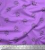 Purple Japan Crepe Satin Fabric Tribal Skull Print Fabric by the Metre 42 Inch