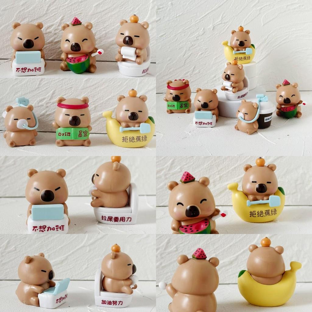 Capybara Stress Toy Pvc Material With Portable Desktop Ornament For Relaxation And Gift
