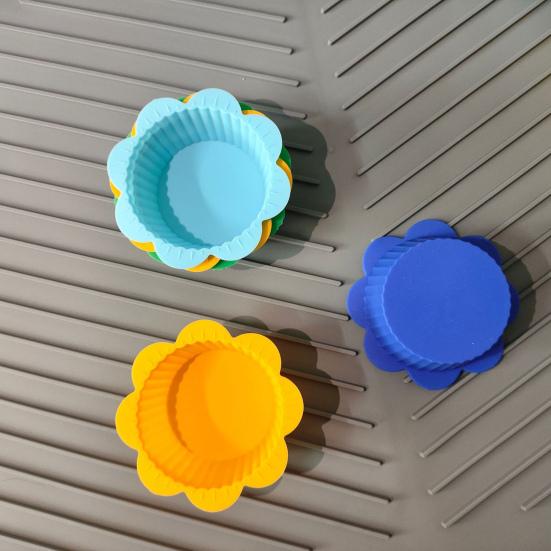 10/20 шт. силиконовые формочки для выпечки, утолщенные антипригарные формы для кексов, тартов, нестандартных форм, пригодные для использования в духовке/морозильной камере/посудомоечной машине, для заварного пудинга