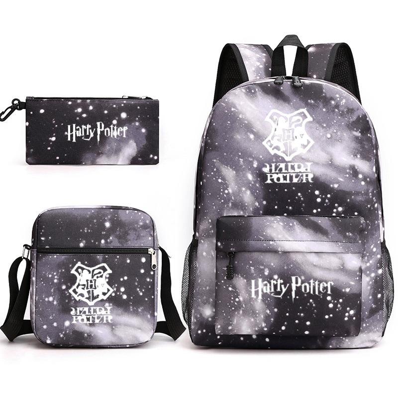Harry Potter House Crest Backpack School Bag Satchel Pencil Case 3-Piece Set Large Capacity Waterproof Durable Unisex