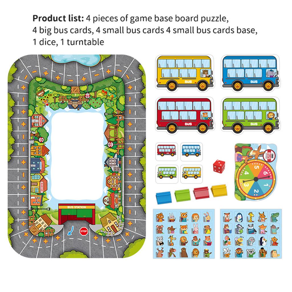 New Bus Stop, Children's Tabletop Game Chess, Puzzle Parent-child Interaction, Early Education Enlightenment Puzzle Toys