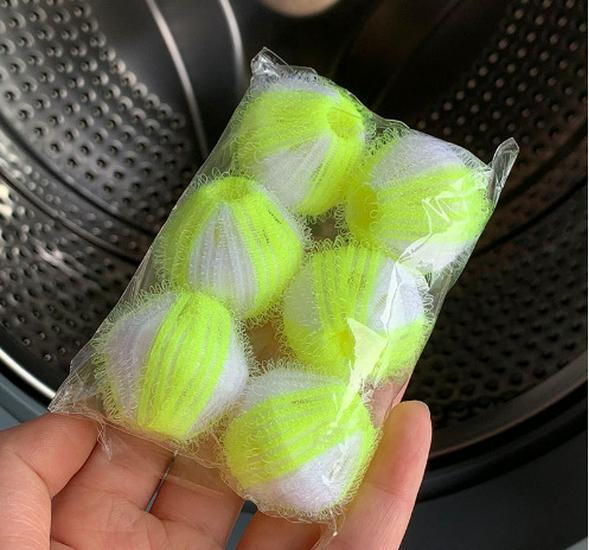 Волшебный нейлоновый шарик для стирки: Мяч для дезинфекции, предотвращения наматывания, удаления липких волос и чистки одежды.