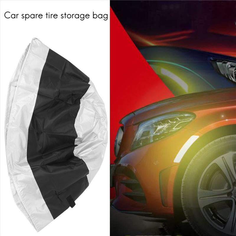 4Pcs Tire Cover Case Car Spare Tire Cover Storage Bags Carry Tote Polyester Tire For Cars Wheel Protection Covers 4 Season-A99D