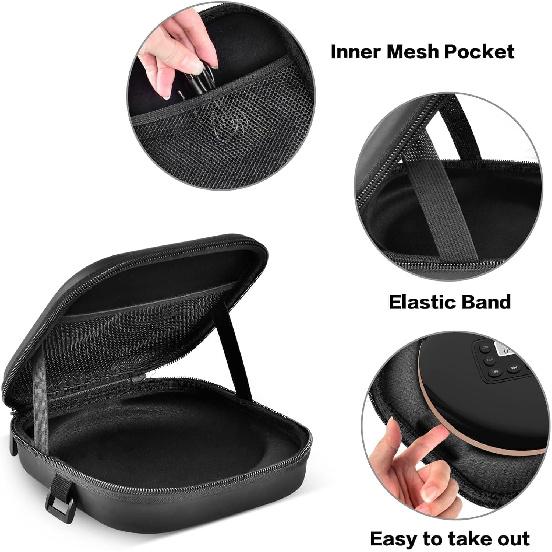 Portable CD Player Case | Travel Carrying Holder Storage | for Walkman Black