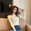 Knitted Base Sweater for Autumn and Winter Women New Slim Fit Long Sleeved Solid Color Sweater, Slimming and Stylish Semi High Neck Top