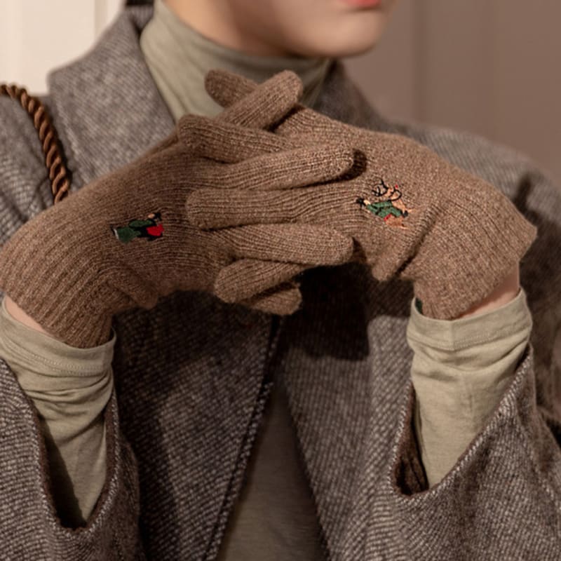 Легамгак Рождество в Чосоне перчатки (шерсть) - коричневый