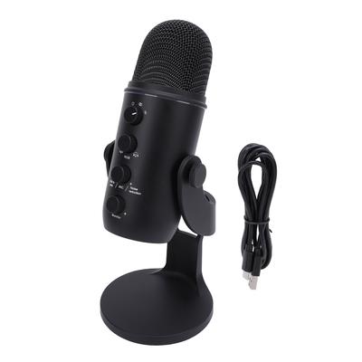 Игровой микрофон USB ПК конденсаторный микрофон с функцией быстрого отключения звука цветная подсветка черный
