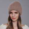 Зимняя теплая шапка из ангорской кроличьей шерсти, женские вязаные шерстяные универсальные шапки для защиты ушей