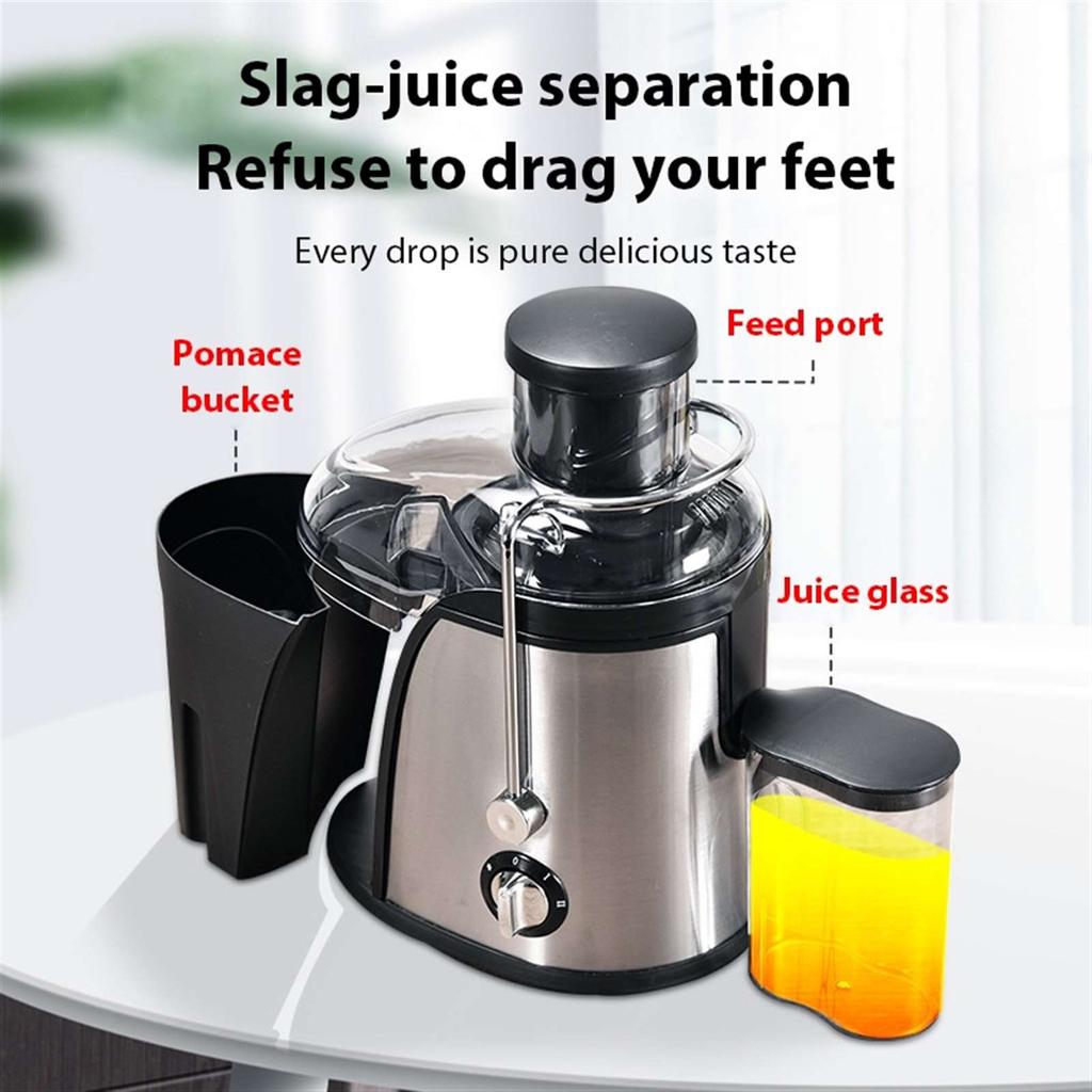 Powerful Centrifugal Electric Juicer Machine 3" Big Mouth Fruits And Vegetable Juice Extractor 2Speeds Mixer Blender With Bottle