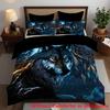 2/3pcs 3D Wolf Animal Dreamcatcher Print Duvet Cover Set (1 Duvet Cover + 1/2 Pillowcase Without Core) Soft Comfortable