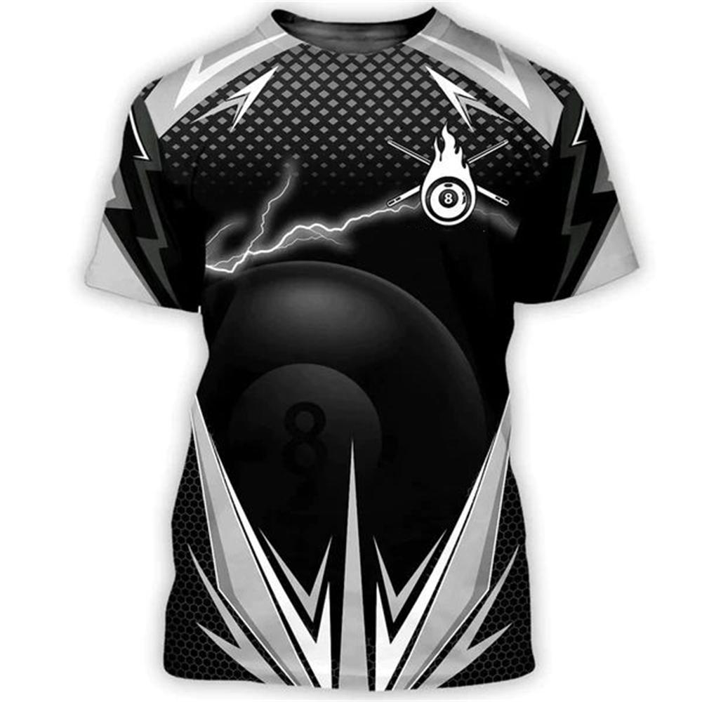 Funny Billiards 3D Printed Summer Fashion Simple Men's And Women's Casual Sports Daily New Round Neck Short Sleeve T-shirt Tops