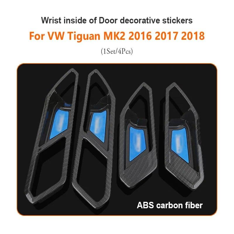 4 шт., наклейки на дверную ручку автомобиля, рамка для VW Volkswagen Tiguan 2 MK2 2016 2017 2018, аксессуары для накладной крышки