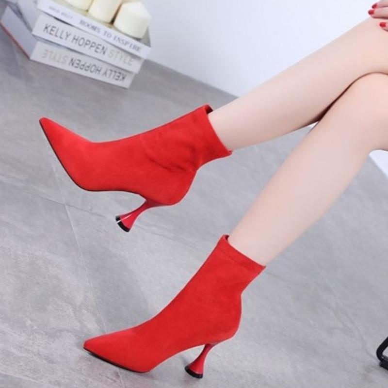 Сексуальные ботильоны с острым носком, женские короткие туфли на очень высоком каблуке, женские ботильоны на каблуке, горячее предложение, новая рок-мода, зима 2024 года