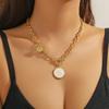 Ожерелье для женщин Ожерелье Дизайн Sense of Hundred Модная ниша Минималистский темперамент Золотое акриловое перламутровое ожерелье с подвеской