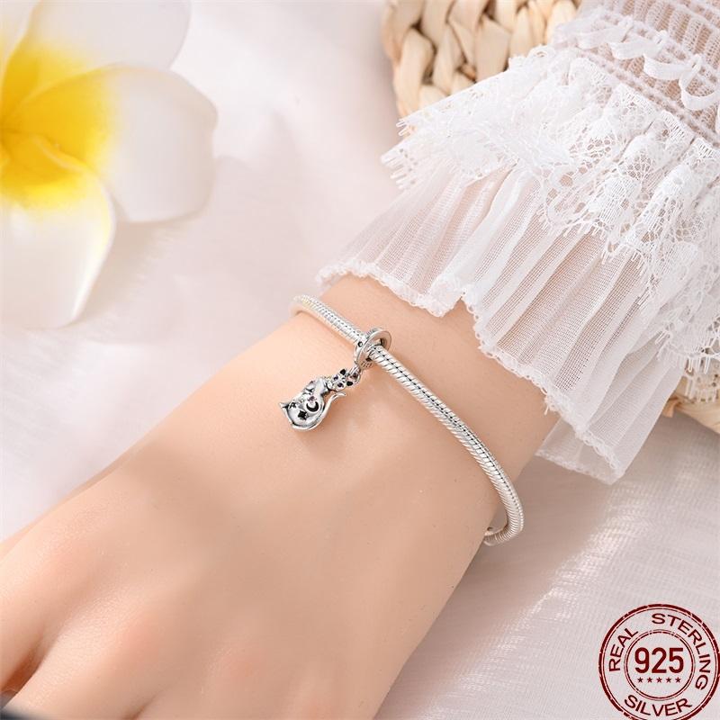 Pyramid Series Copper Mystical Cat Elephant Religious Style Charm Beads Suitable For Pan Original Bracelet Diy