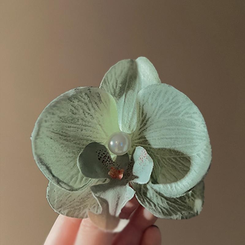 Заколка для волос с гавайским цветком фаленопсиса для женщин и девочек, заколка для волос с челкой в виде цветка орхидеи, аксессуары для волос BB