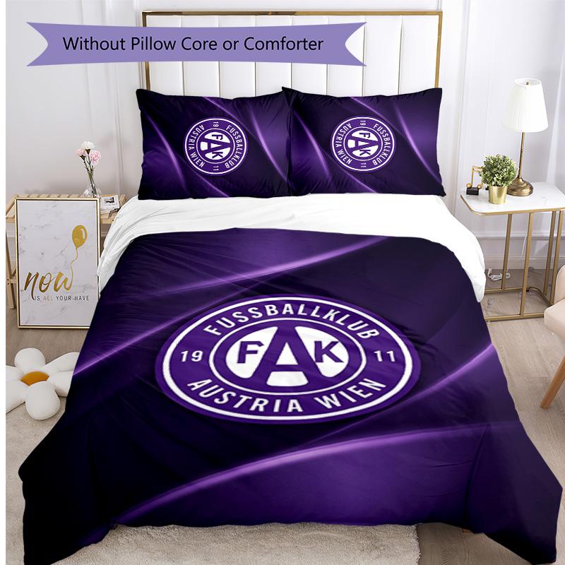 Austria Wien FC Printed 3PCS Bedding Set Breathable Duvet Cover with Pillowcases Decorative Bed Linen for Bedroom Home