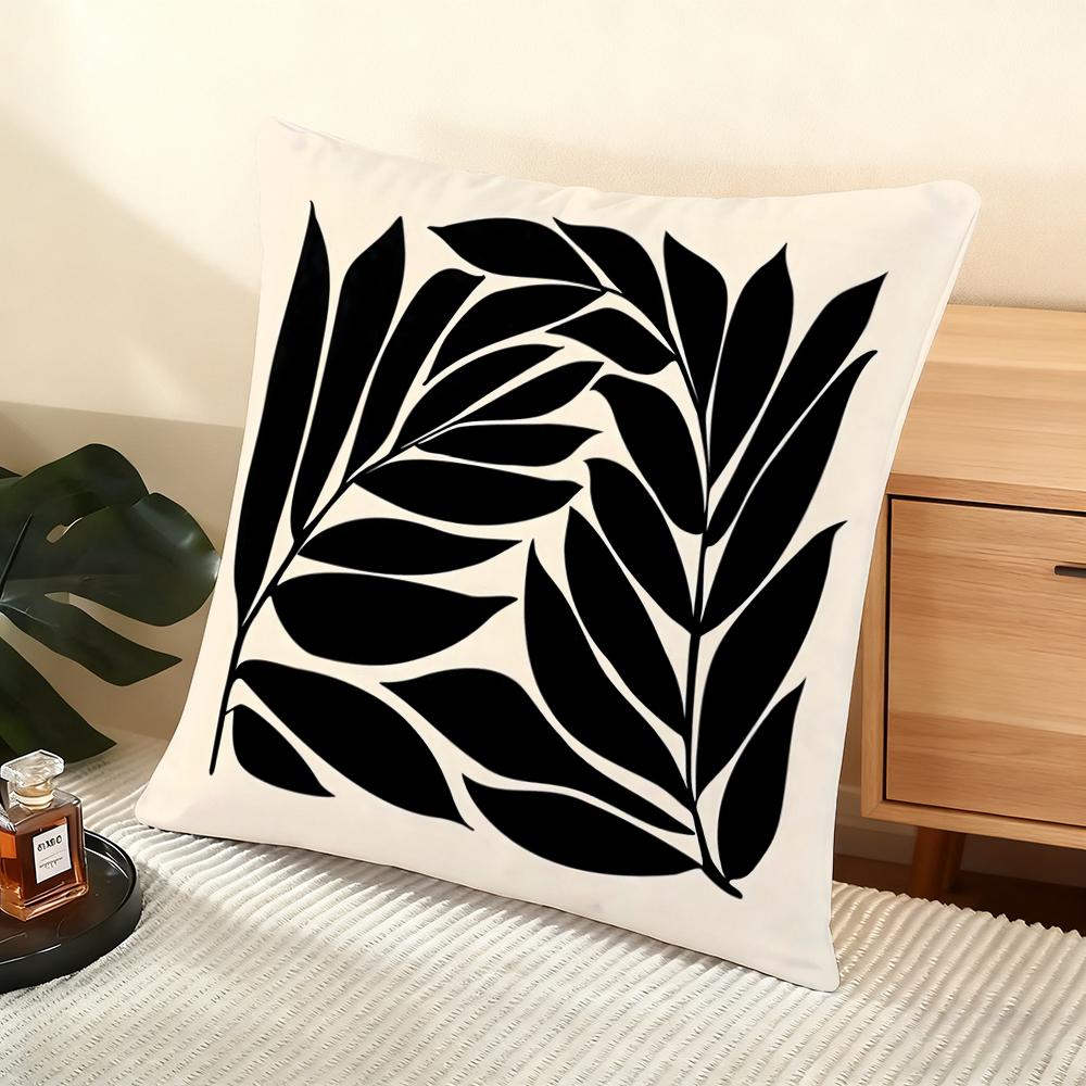 Classic Modern Flowers Cushion Cover Soft Short Plush Pillow Cover Smooth Cozy Texture Aesthetic Cushion Case Home Decor