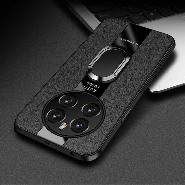 Чехол для Realme 12 Pro Plus с магнитным кольцом, задняя крышка для телефона Realme 12Pro + 5G, роскошный кожаный чехол, силиконовый противоударный бампер