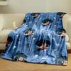 Anime Character & Sword Pattern Blanket print blanket soft and cozy perfect for the living room bed sofa or a nap,gift