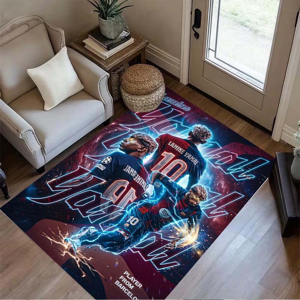 Lamine Yamal's Spain's Soccer Star Floor Mat Suitable for Playrooms Kitchen Hallway Study room Anti-slip Rug Office home decor Wedding Party Gift