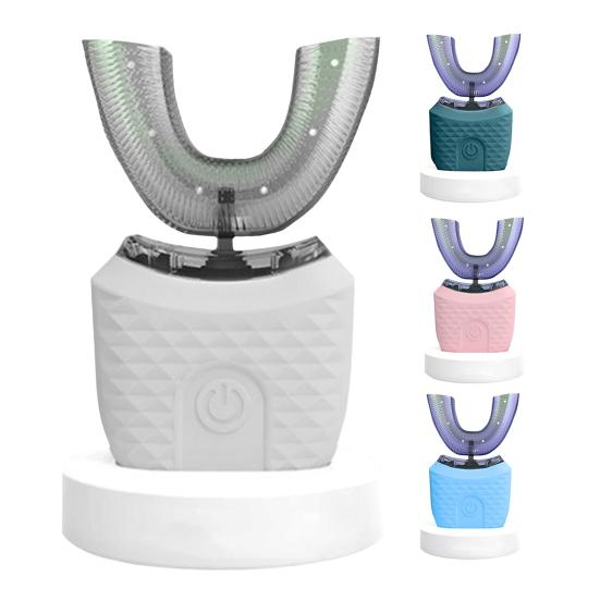 Adults U-Shaped Electric Toothbrush 3 Modes Adjustable Full Coverage Silicone Brush Heads IPX7 Waterproof Automatic Men Women Rechargeable Toothbrush