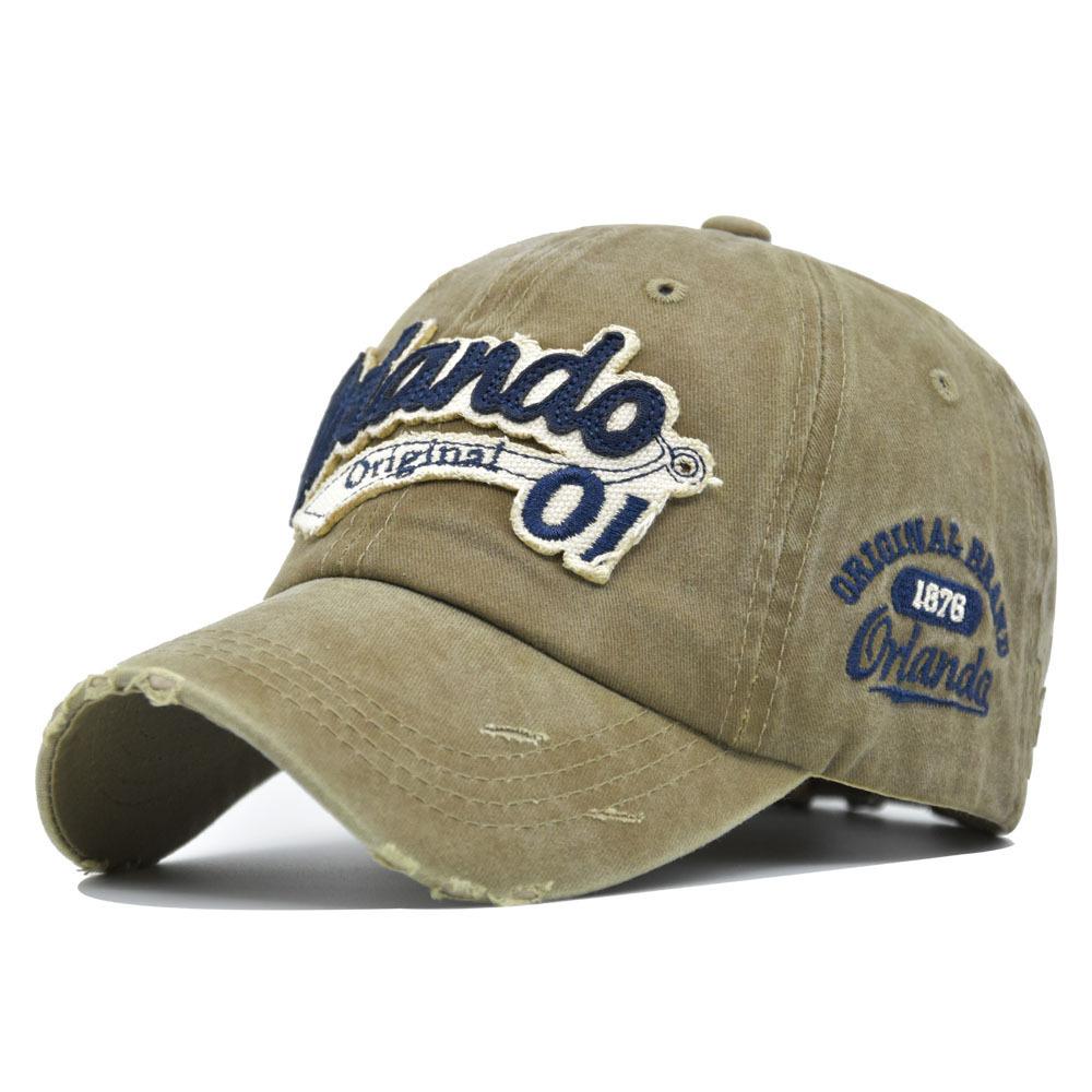 Washed baseball cap Spring and summer new hat D embroidered letter baseball cap Men's and women's retro cap