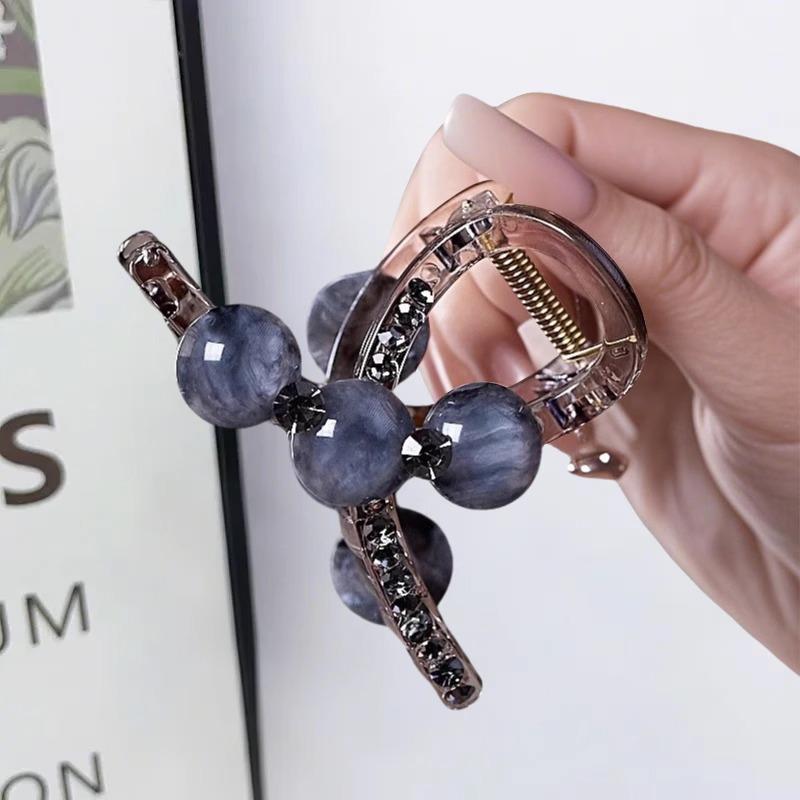 Трендовая заколка-краб среднего размера со стразами 2025 для женщин - Стиль легкой роскоши, Идеально подходит для волос небольшого объема