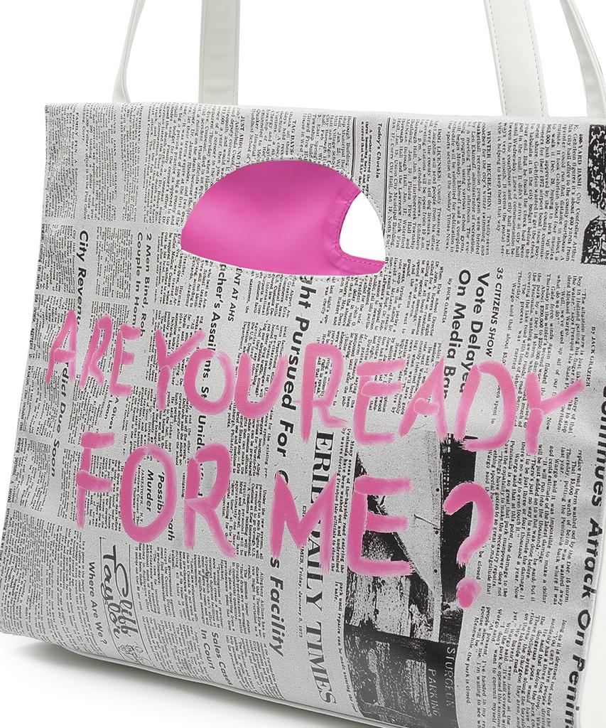 Grailz News Paper Tote Bag [Gray]