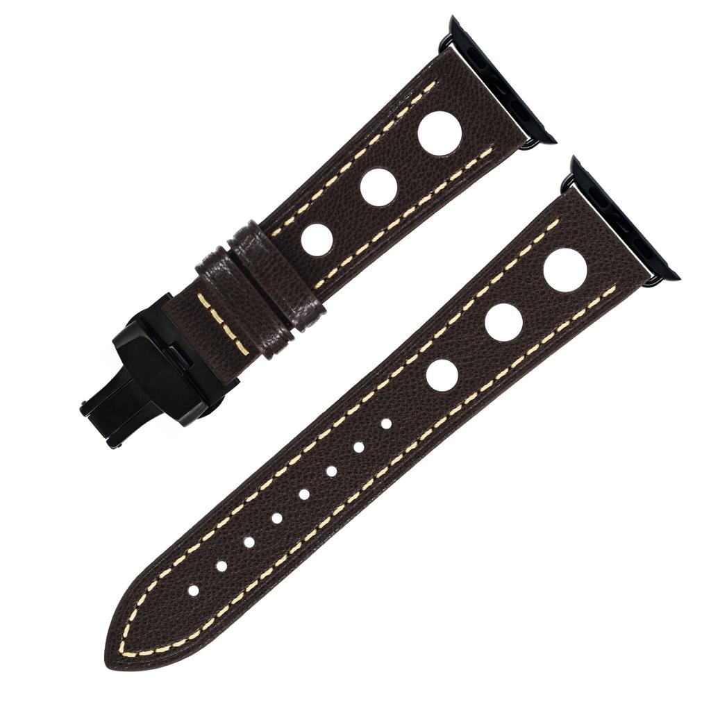 Suitable for Apple Watch Leather Butterfly Buckle Strap