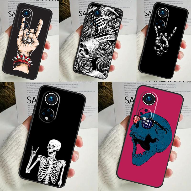 Rock and Roll Skull Case For Honor X9b X8b X8 X9 X6a X7a X8a X9a Honor Magic 6 5 Pro 50 70 90 Lite Back Cover