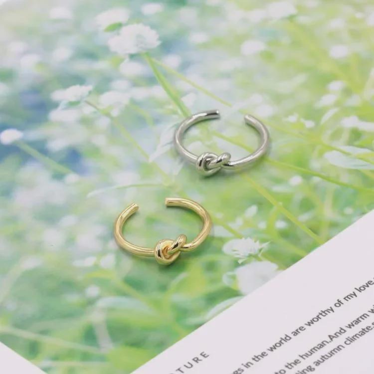 Корейское простое женское кольцо на мизинец из меди с открытым узлом - модные и универсальные украшения
